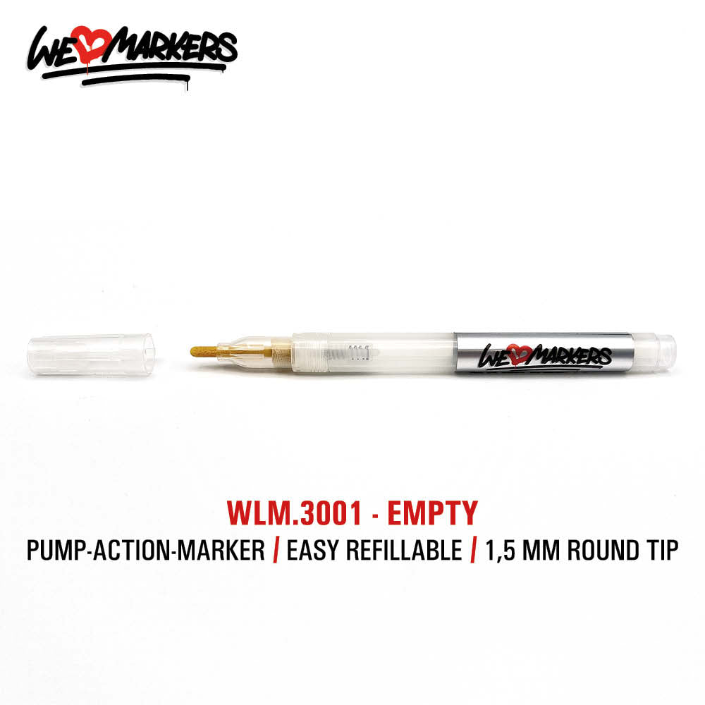 WLM 3001 EMPTY PUMP-ACTION MARKER PEN - 3MM ROUND
